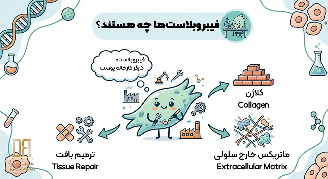 فیبروبلاست به عنوان سلول ترمیم‌کننده پوست و تولیدکننده کلاژن